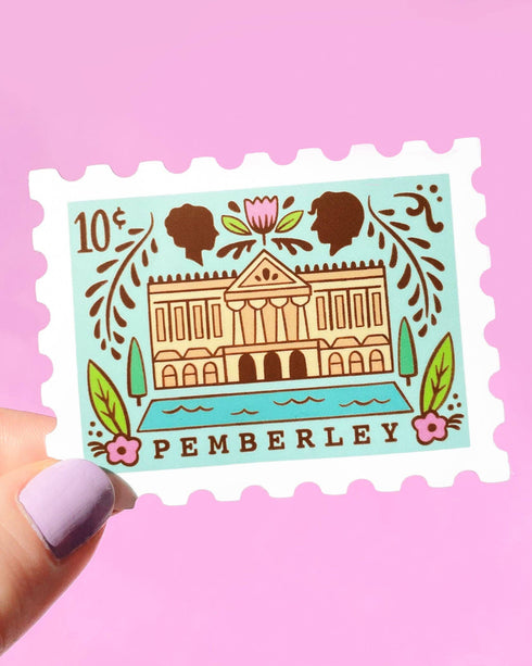Pemberley, Pride and Prejudice Stamp Matte Vinyl Sticker - 2.75"