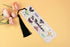 Whimsical Moths Black Tassel Bookmark