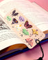 Whimsical Moths Black Tassel Bookmark