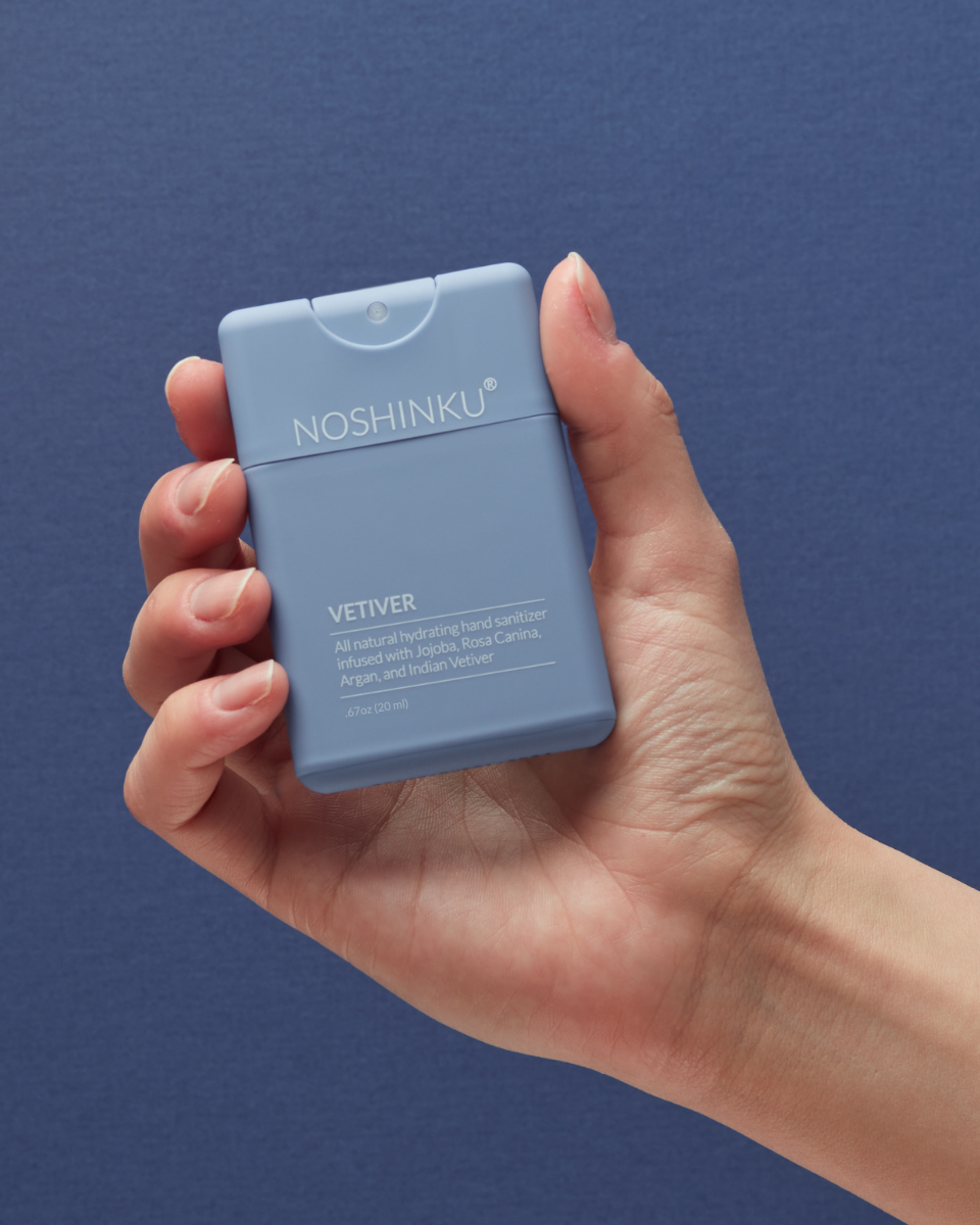 Desinfectante de manos hidratante rellenable con vetiver y pachulí