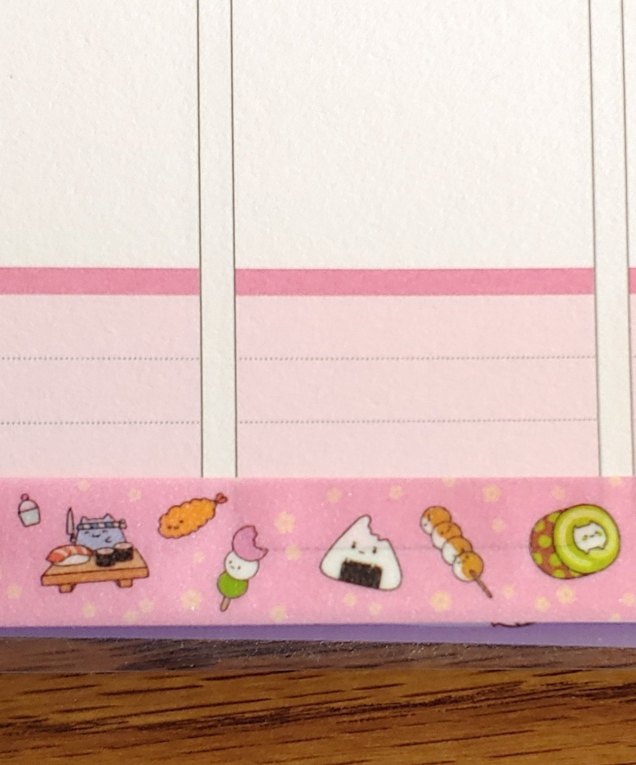 Rosa Kawaii Japanische Lebensmittel Glitter Washi Tape