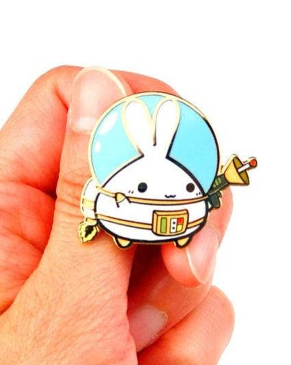Lil' Kawaii Bunny Astronaut w/Laser Gun Hard Enamel Pin