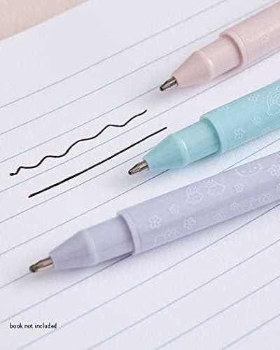 Paquete de 3 bolígrafos de tinta negra Pastel Hello Kitty