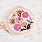 Antiquaria - Zinnia Sampler Premium Embroidery Kit, 6 inch