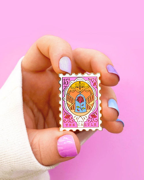The Beast's Castle Stamp Pin 🏰🥀 Hard Enamel Lapel Pin - Fairytale Fantasy | by Joy Addict