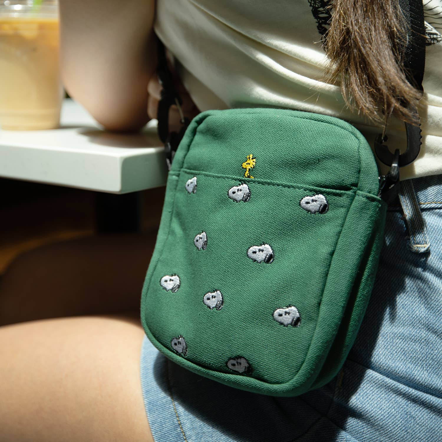 Three Potato Four - 3P4 x Peanuts® - Snoopy Embroidered Crossbody Bag (Forest)