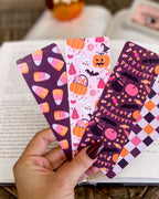 Purple Halloween Candy Corn Soft Touch Matte Bookmark - 2" x 6"