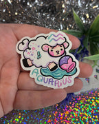 Aquarius Sprouts! Glänzender Vinylaufkleber mit dem Sternzeichen Wassermann (Schaf).