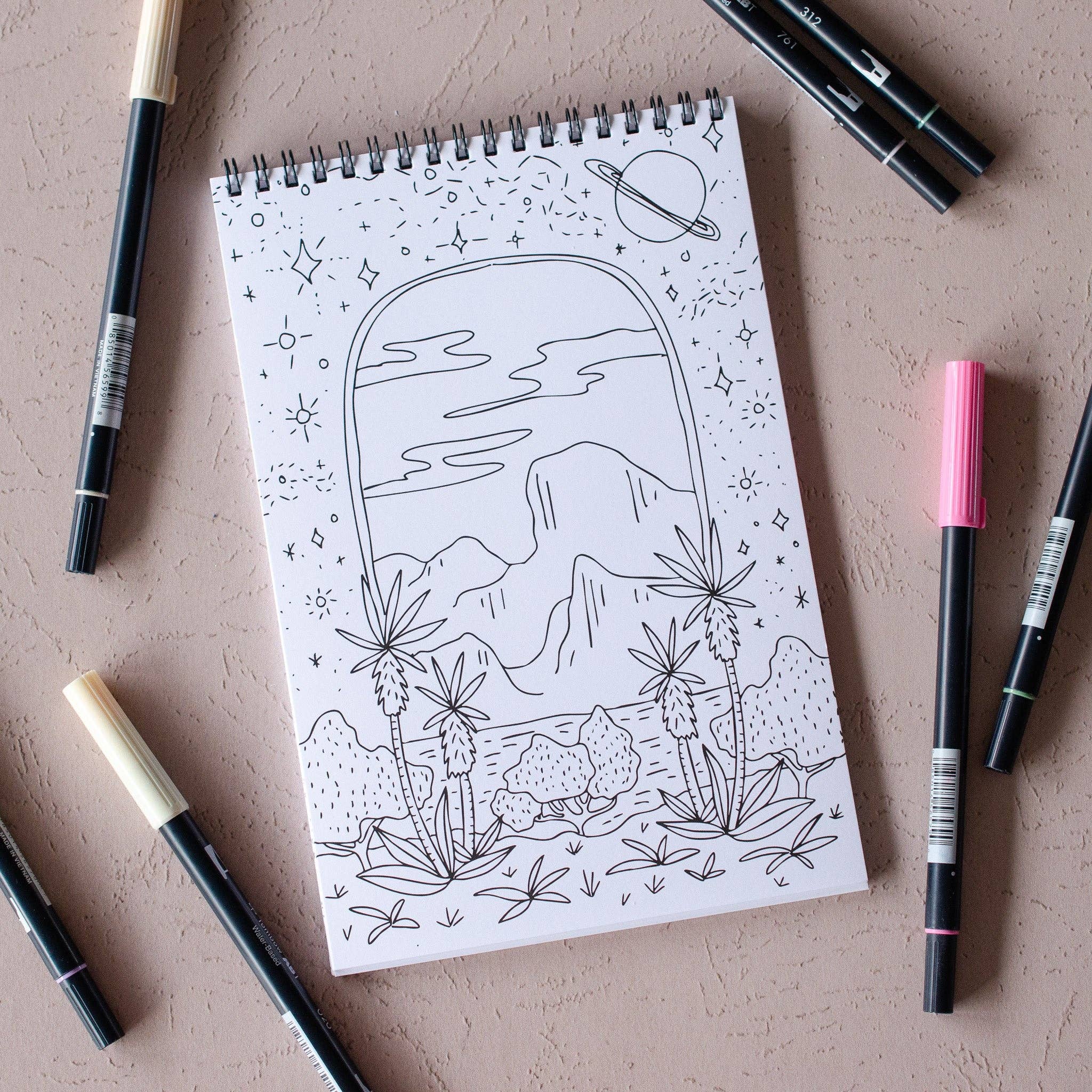 Antiquaria - Antiquaria Desert Landscapes Premium Coloring Book