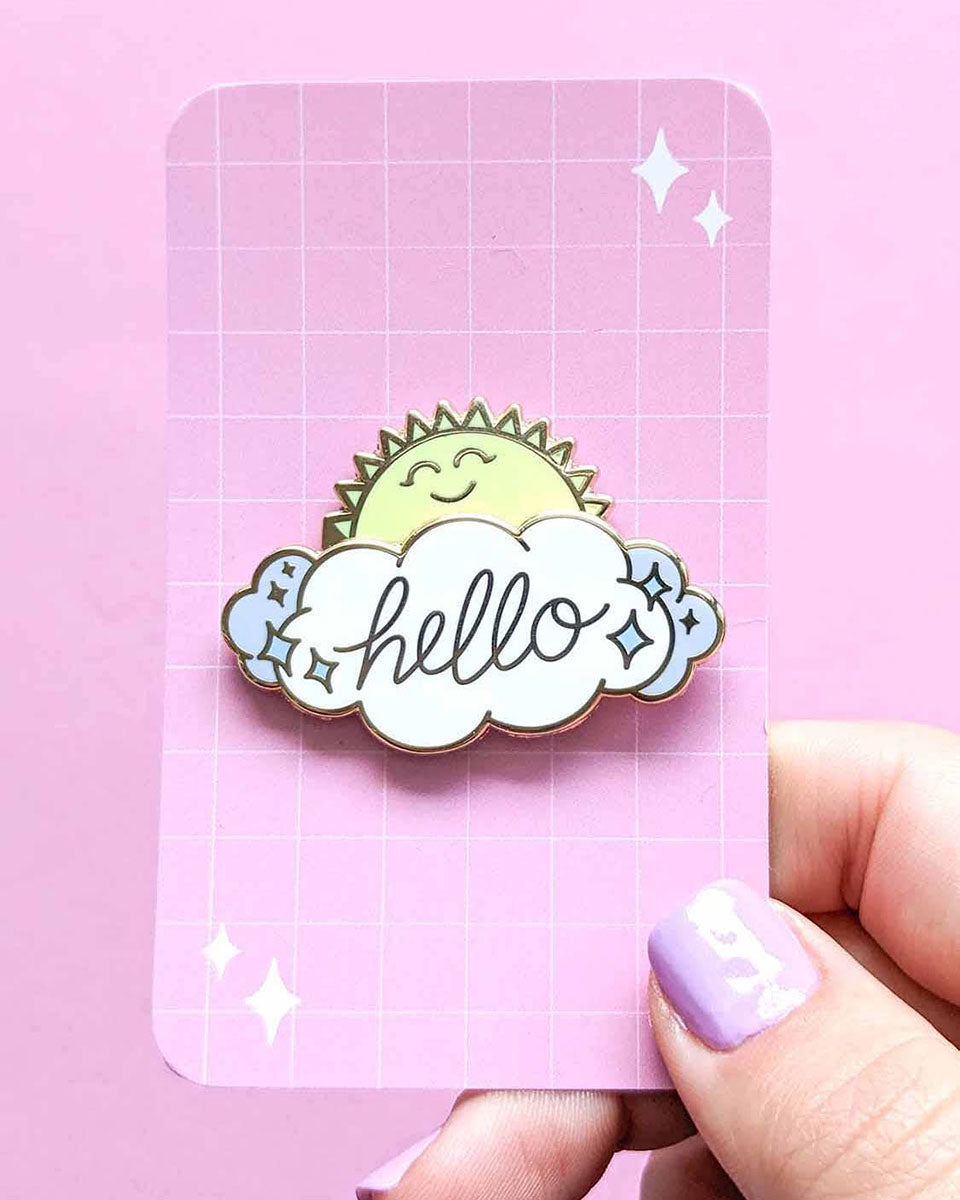 Hello Sunshine & Rainbow Fidget Spinner Hard Enamel Pin