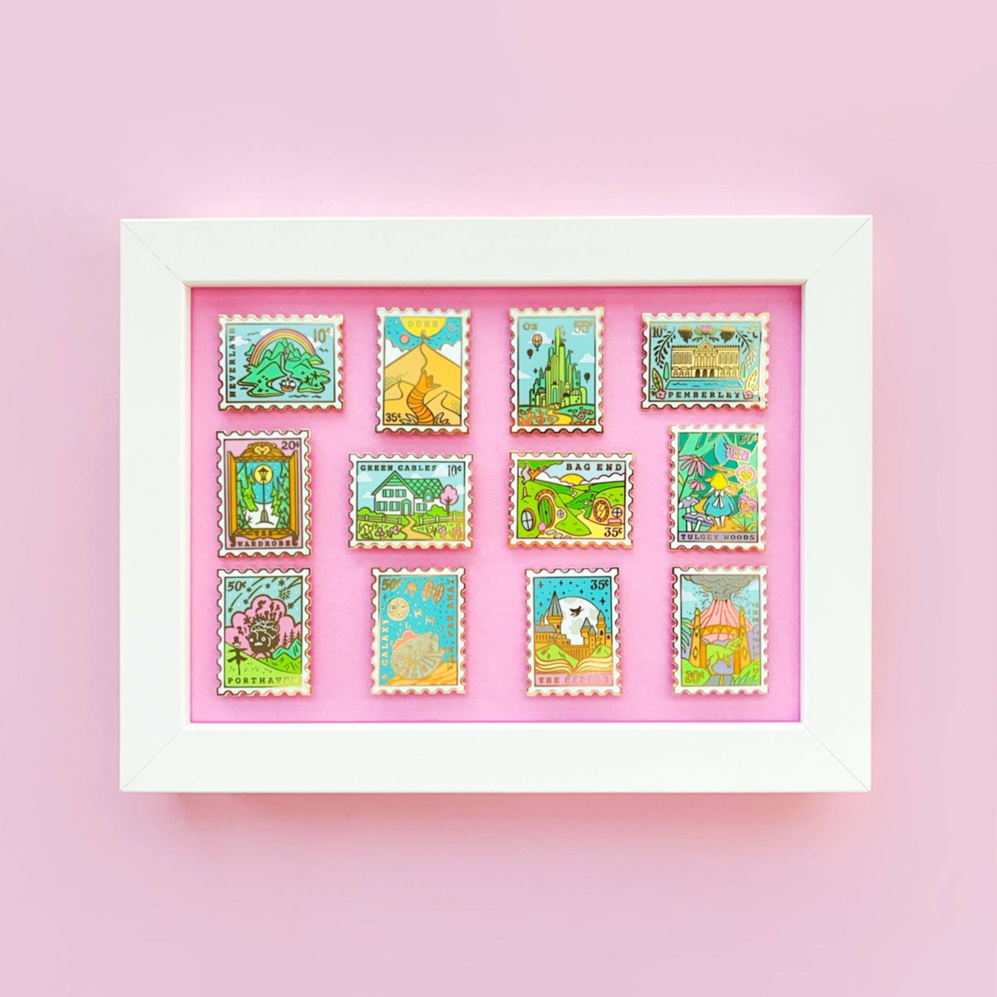 Tulgey Woods Alice in Wonderland Stamp Hard Enamel Pin - 1.35"