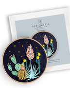 Antiquaria - Night Cactus Premium Embroidery Kit, 6 inch