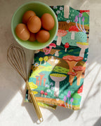 Mushroom Heaven Cotton Tea Towel with Embroidered Detail