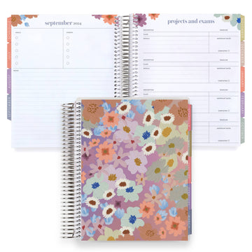 7x9 Coiled Academic Planner - Sunset Floral cover