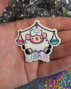 Libra Sprouts! Sheep Balanced Scales Glossy Vinyl Sticker