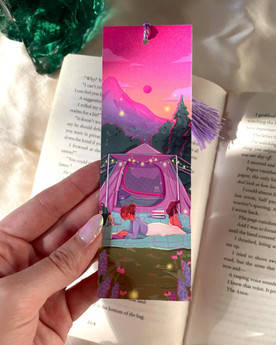 Wild and Reading Camping Tassel Bookmark