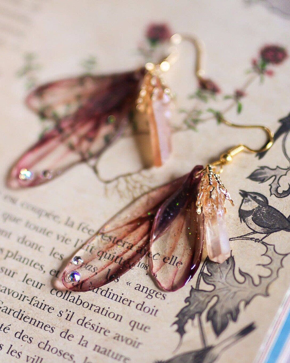 Misty Valley Aura Quartz Handcrafted 18 Carat Gold-plated Earrings