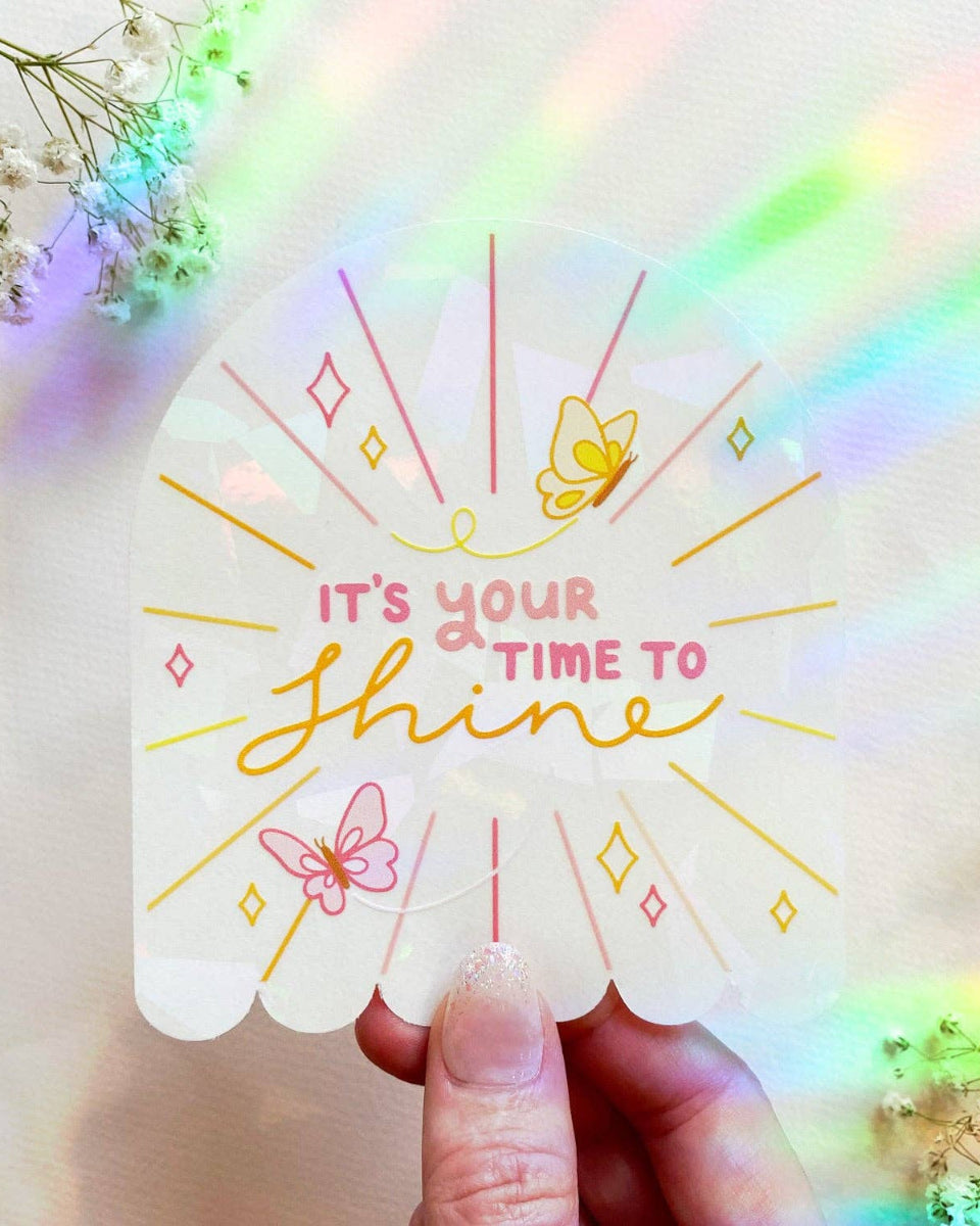 "Your Time To Shine" Sonnenfänger Fensteraufkleber Regenbogen Sticker