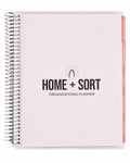 Planificador organizacional de clasificación y hogar en espiral en color coral y crema - 7" x 9"
