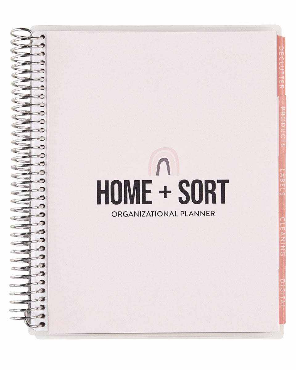 Coral & Cream Coiled Home + Sort Organizational Planner - 7" x 9"
