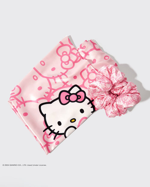 Hello Kitty x Kitsch Satin Pillowcase & Pillow Scrunchie Set