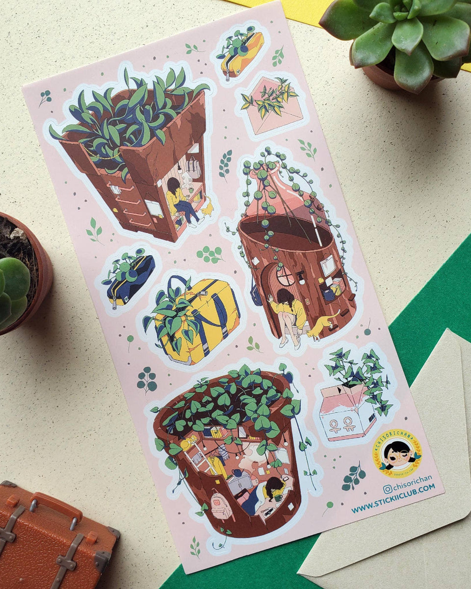 The Plant Life 2 Sticker Sheet - Art by chiso.riya
