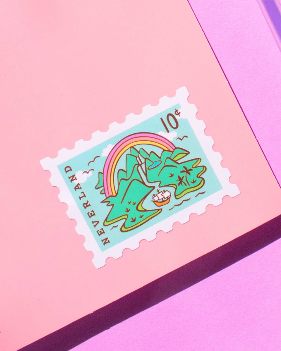 Neverland Peter Pan Stamp Matte Vinyl Sticker - 2.75" x 2"