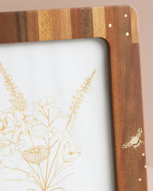 Bilderrahmen aus Holz mit Bienenmotiv, 5 x 7 Zoll