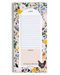 Chickens & Flowers Market List Notepad