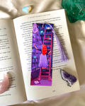 Celestial Library Bookmark 📚 🌙 Purple Tassel | by Brittany Keller Art