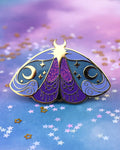 Nyx Greek Goddess Enamel Pin 🌙 Moth Design | by The Moonborn