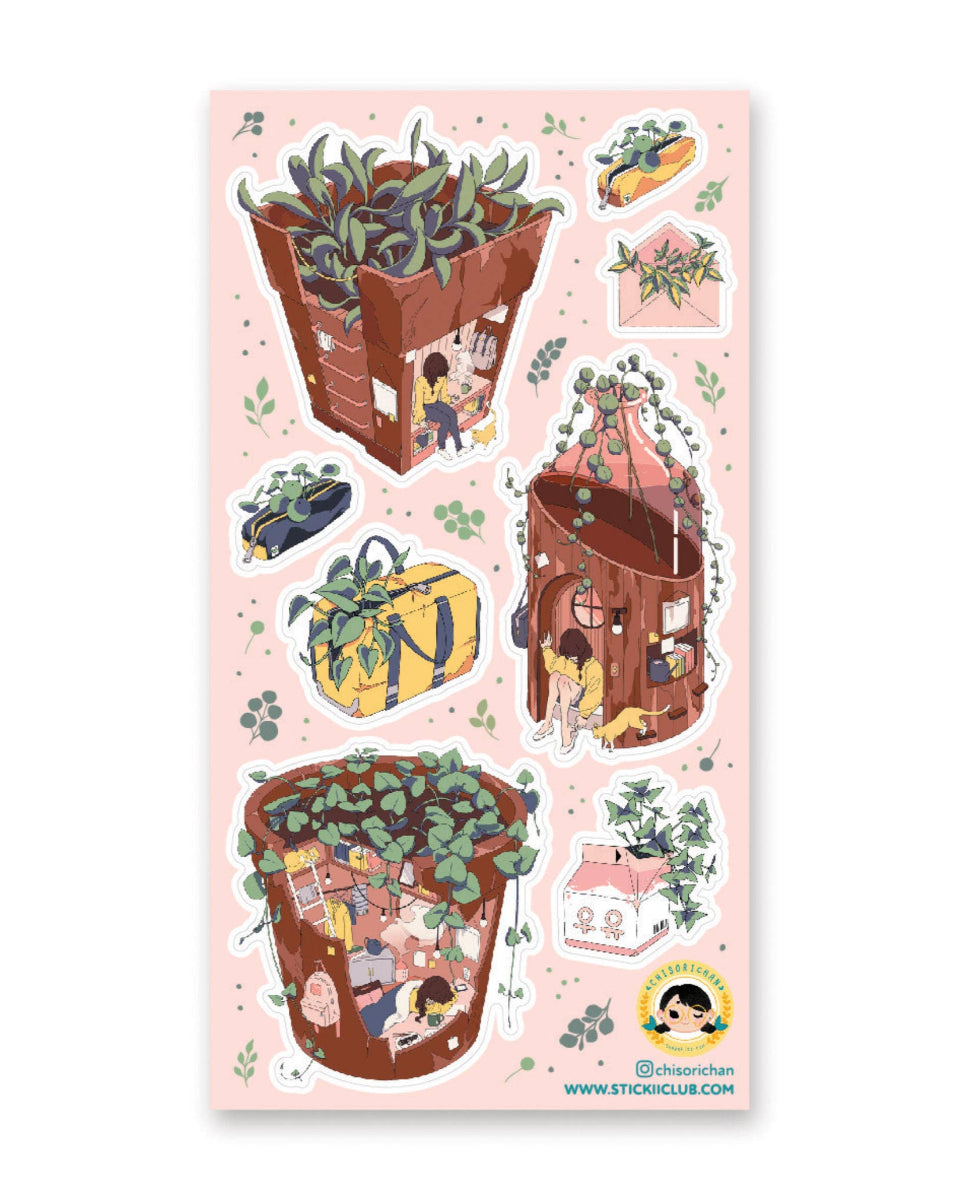 The Plant Life 2 Sticker Sheet - Art by chiso.riya