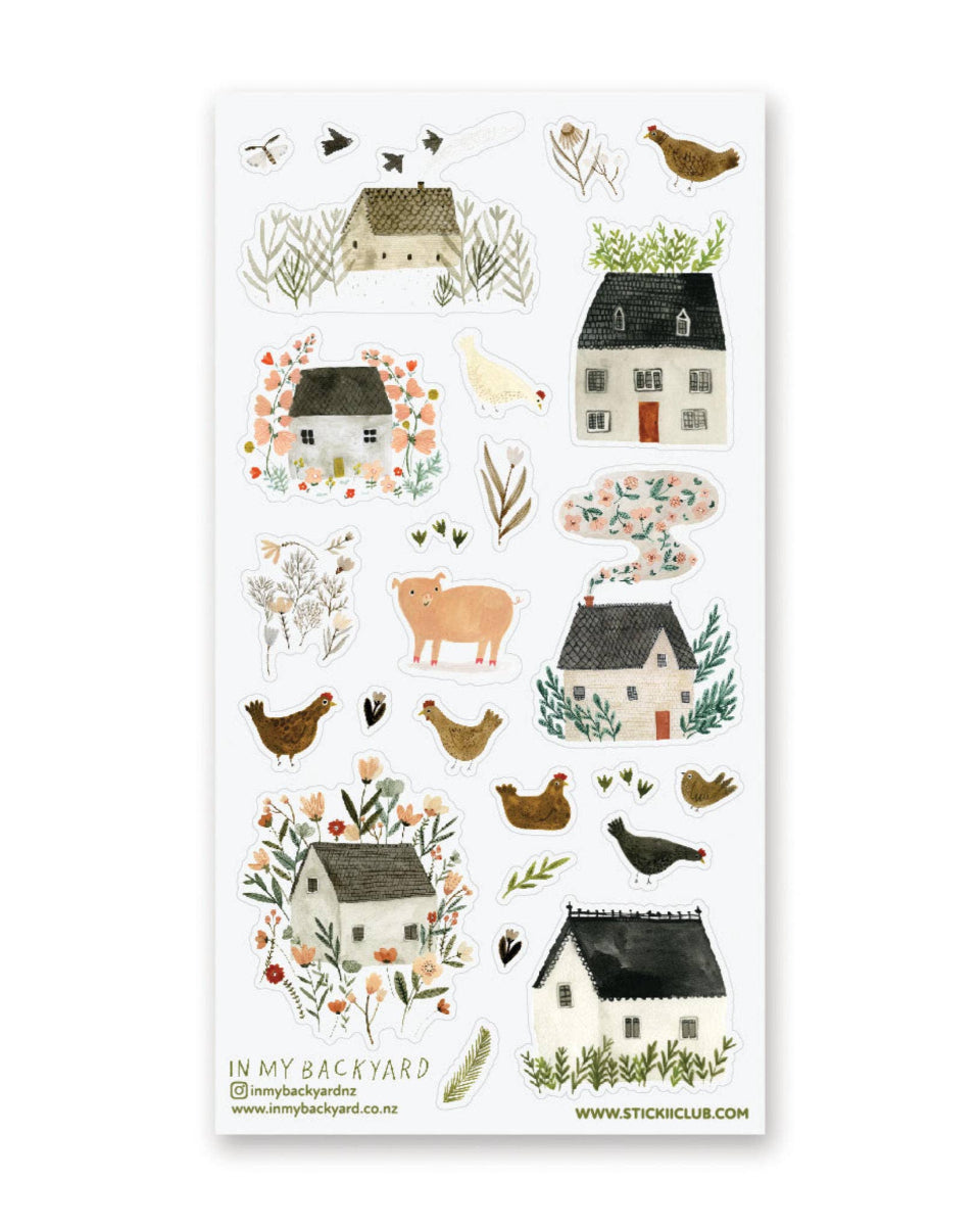 Little Farmhouse Sticker Sheet - Art by Katie Wilson Illustration