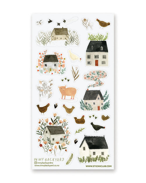 Katie Wilson "Little Farmhouse" 🏠🌻 STICKII Sticker Sheet - Cozy Cottagecore & Rural Life Decals