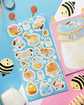 Kawaii Milk and Honey Sticker Sheet - Art by gummyy.y