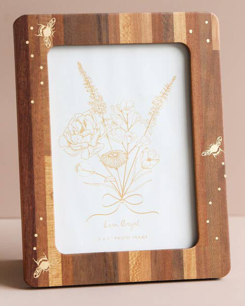 Bilderrahmen aus Holz mit Bienenmotiv, 5 x 7 Zoll