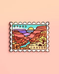 Grand Canyon Stamp Pin 🏜️📮 Polished Gold Metal Hard Enamel Lapel Pin - 1.35" National Park | by Joy Addict