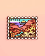 Pin con sello del Gran Cañón 🏜️📮 Pin de solapa de esmalte duro de metal dorado pulido - Parque Nacional de 1,35" | por Joy Addict