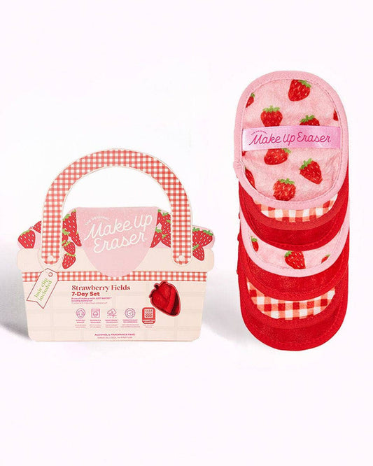 7 Day Red and Pink Strawberry Fields Makeup Eraser Set