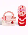 7 Day Red and Pink Strawberry Fields Makeup Eraser Reusable Cloth Wipe Set