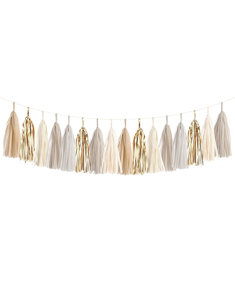 Handcrafted Champagne Tassel Garland 5ft DIY Kit