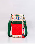 Cherry Hearts Water Bottle Sling w/Beaded Tassel