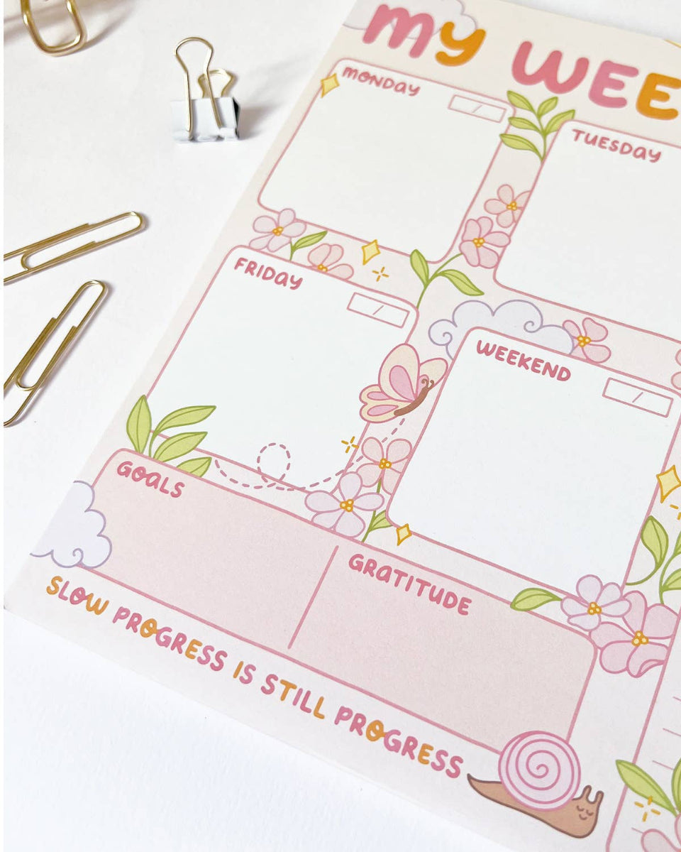 Weekly Planner Sunshine Positivity 8.5" x 11" Desk Notepad