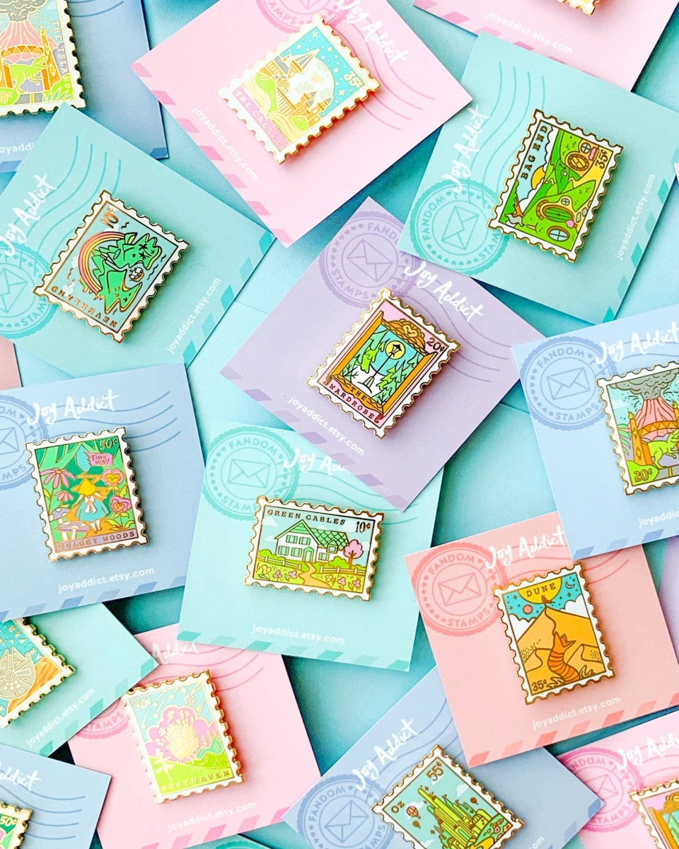 Neverland Peter Pan Stamp Hard Enamel Pin - 1.35"