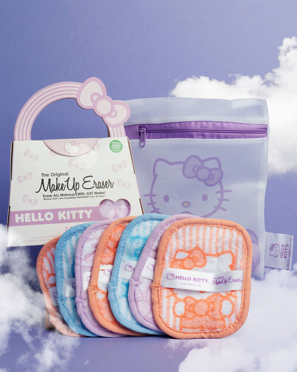 7 Day Pastel Hello Kitty Makeup Eraser Reusable Cloth Wipe Set