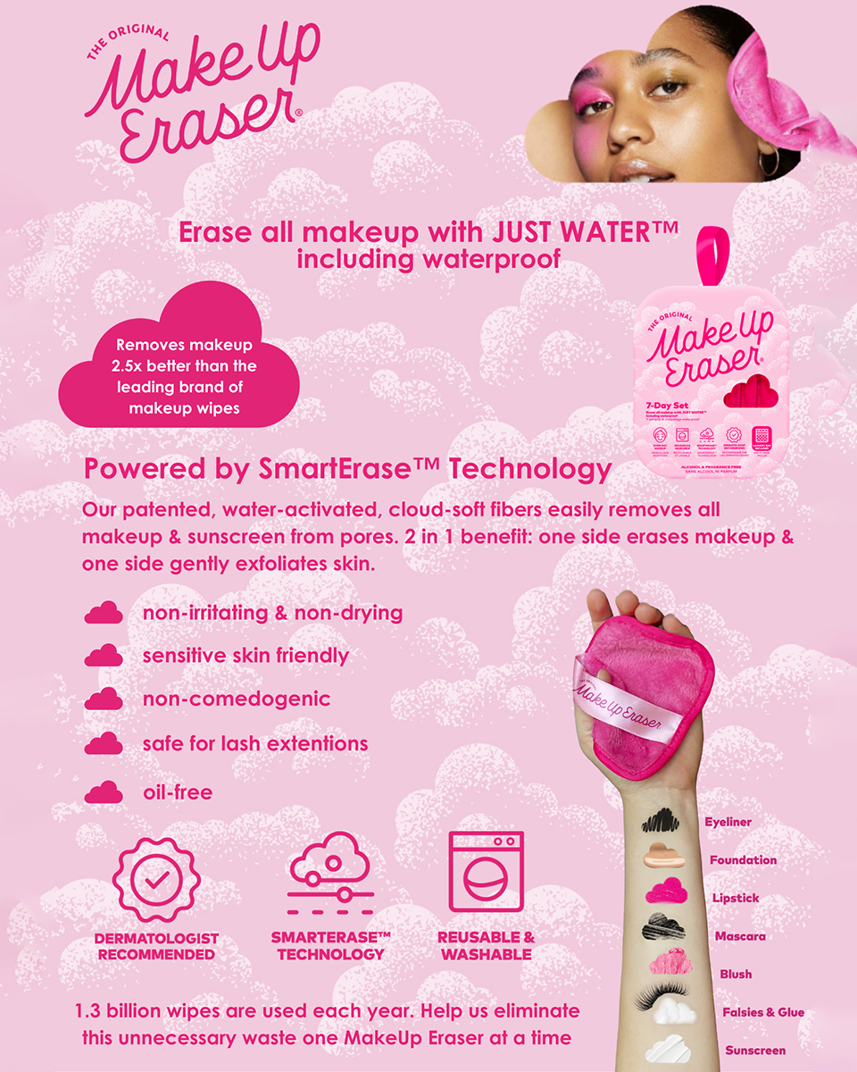 7 Day Bright Festival Makeup Eraser Reusable Cloth Wipe Set
