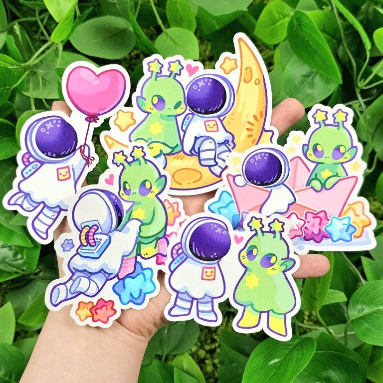 Milky Tomato - Ghost Date Astronaut and Alien Stickers!