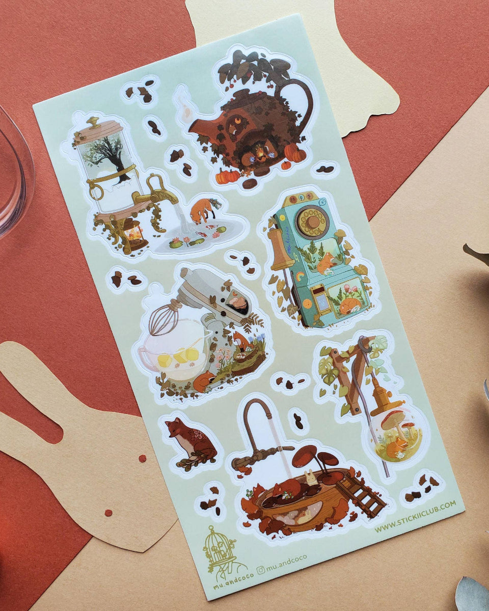 Woodland Kitchen Sticker Sheet - Art by mu.andcoco