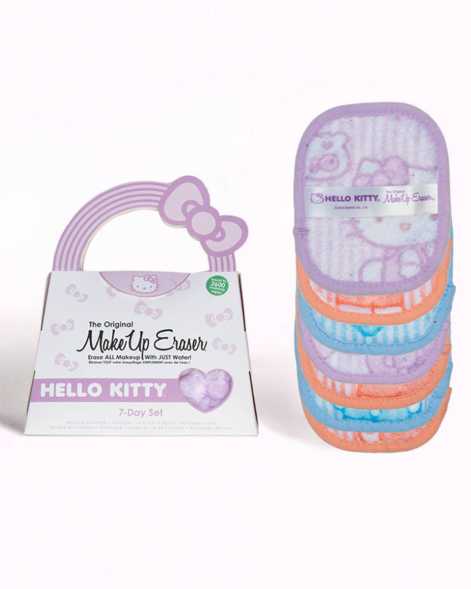 7 Day Pastel Hello Kitty Makeup Eraser Reusable Cloth Wipe Set