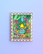 Pin de esmalte duro con sello de Alicia en el País de las Maravillas de Tulgey Woods - 3,4 cm